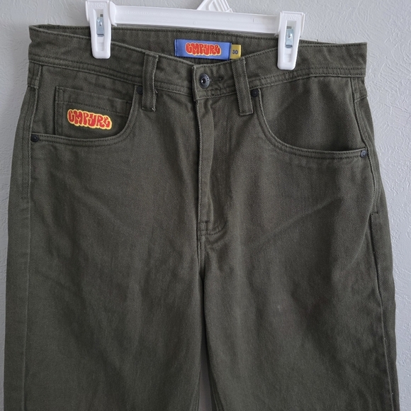 Empyre Mens Relax Green Denim Jeans Cotton Straight Leg 5 Pockets Zip Fly Sz 30 - Picture 2 of 10